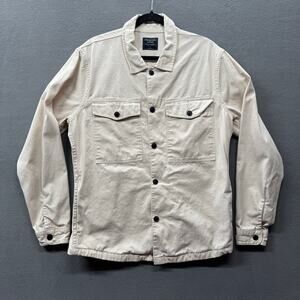 Abercrombie Fitch Button Front Cotton Canvas Long Sleeve Shacket Shirt Mens? L